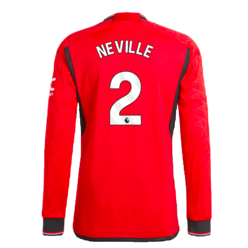 2023-2024 Man Utd Long Sleeve Home Shirt (Neville 2)