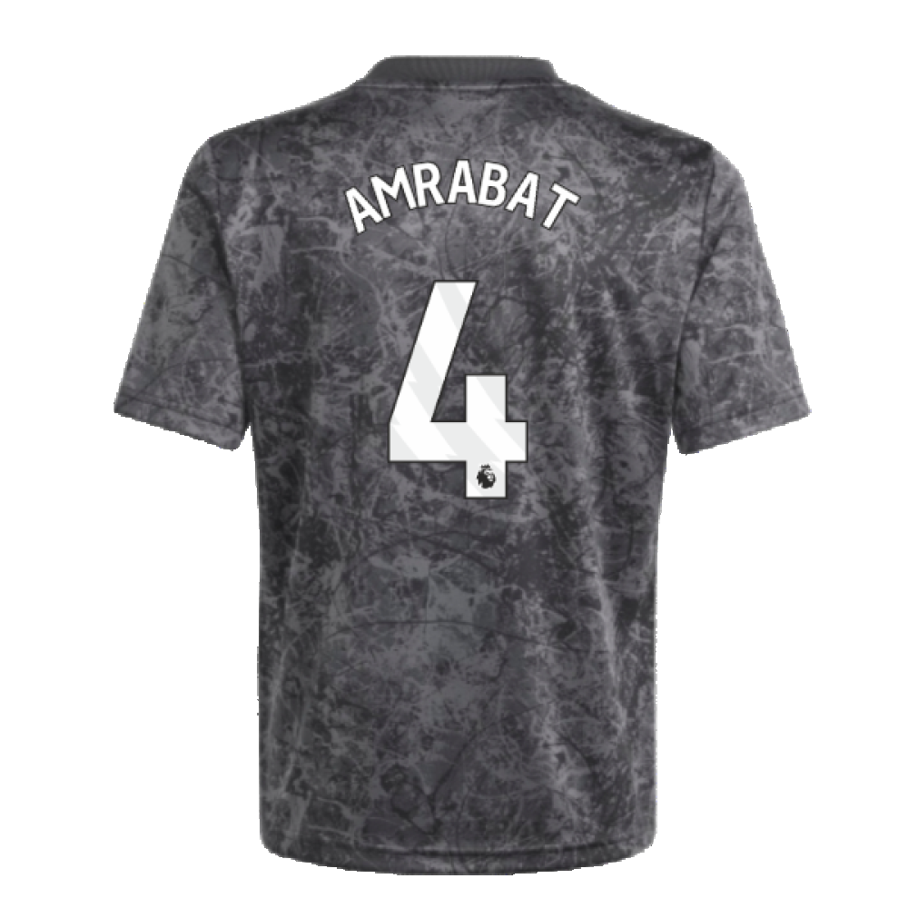 2023-2024 Man Utd Pre-Match Shirt (Black) - Kids (Amrabat 4)