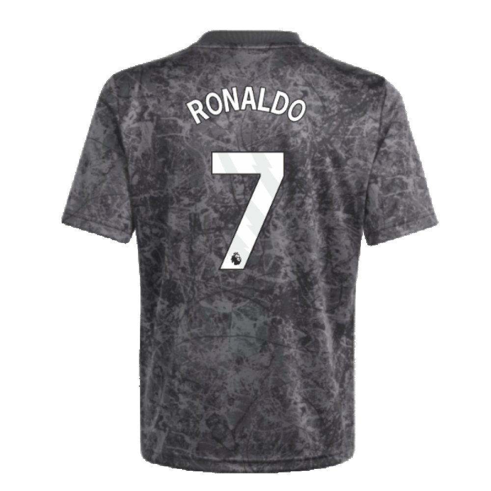 2023-2024 Man Utd Pre-Match Shirt (Black) - Kids (Ronaldo 7)