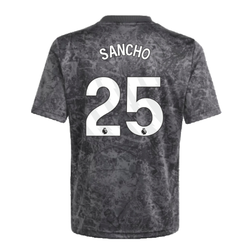 2023-2024 Man Utd Pre-Match Shirt (Black) - Kids (Sancho 25)