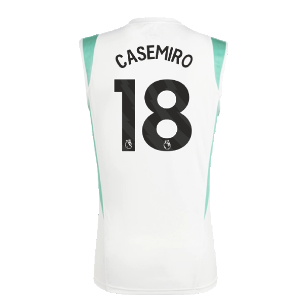 2023-2024 Man Utd Sleeveless Jersey (White) (Casemiro 18)