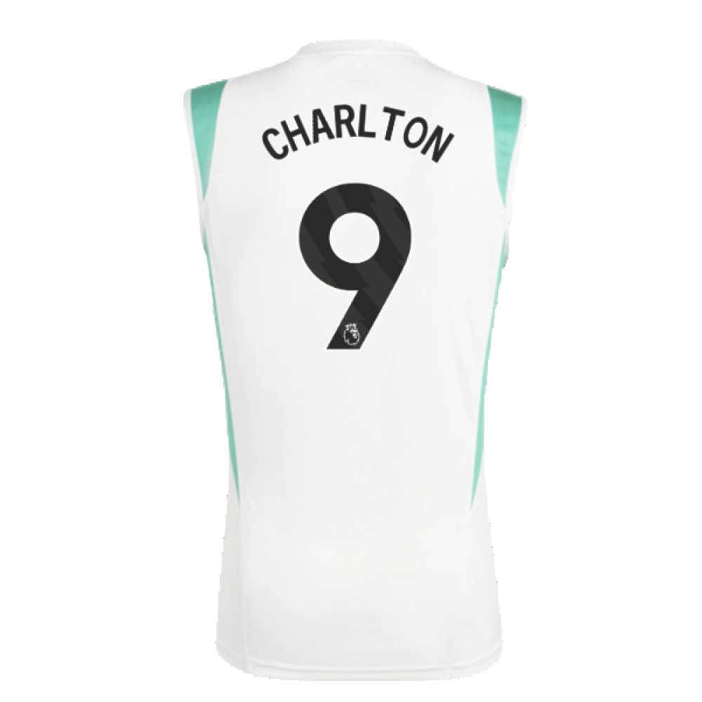 2023-2024 Man Utd Sleeveless Jersey (White) (Charlton 9)