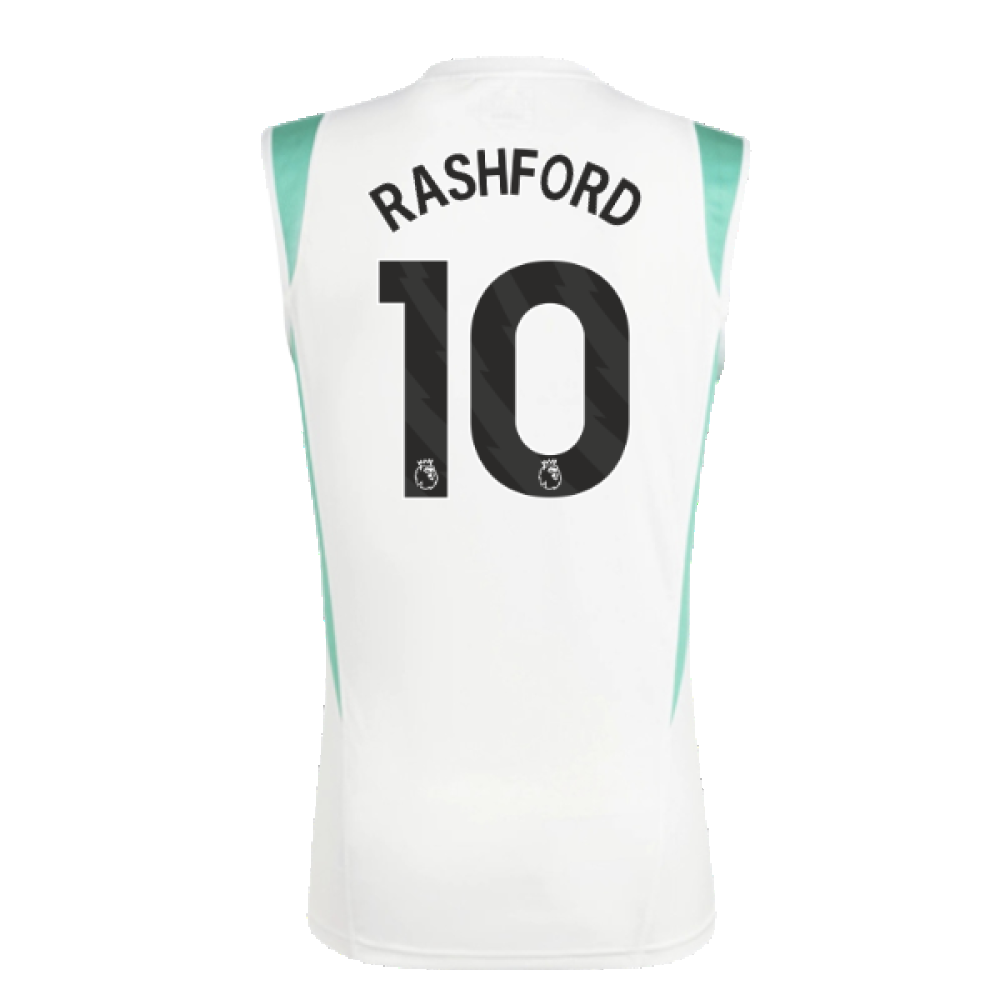 2023-2024 Man Utd Sleeveless Jersey (White) (Rashford 10)