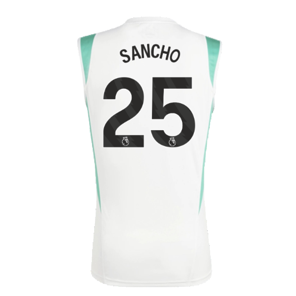 2023-2024 Man Utd Sleeveless Jersey (White) (Sancho 25)