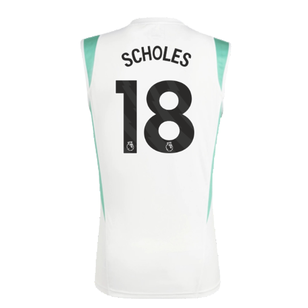 2023-2024 Man Utd Sleeveless Jersey (White) (Scholes 18)