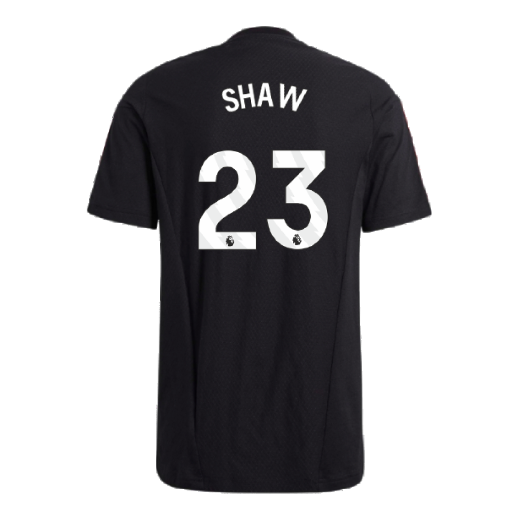 2023-2024 Man Utd Training Tee (Black) (Shaw 23)