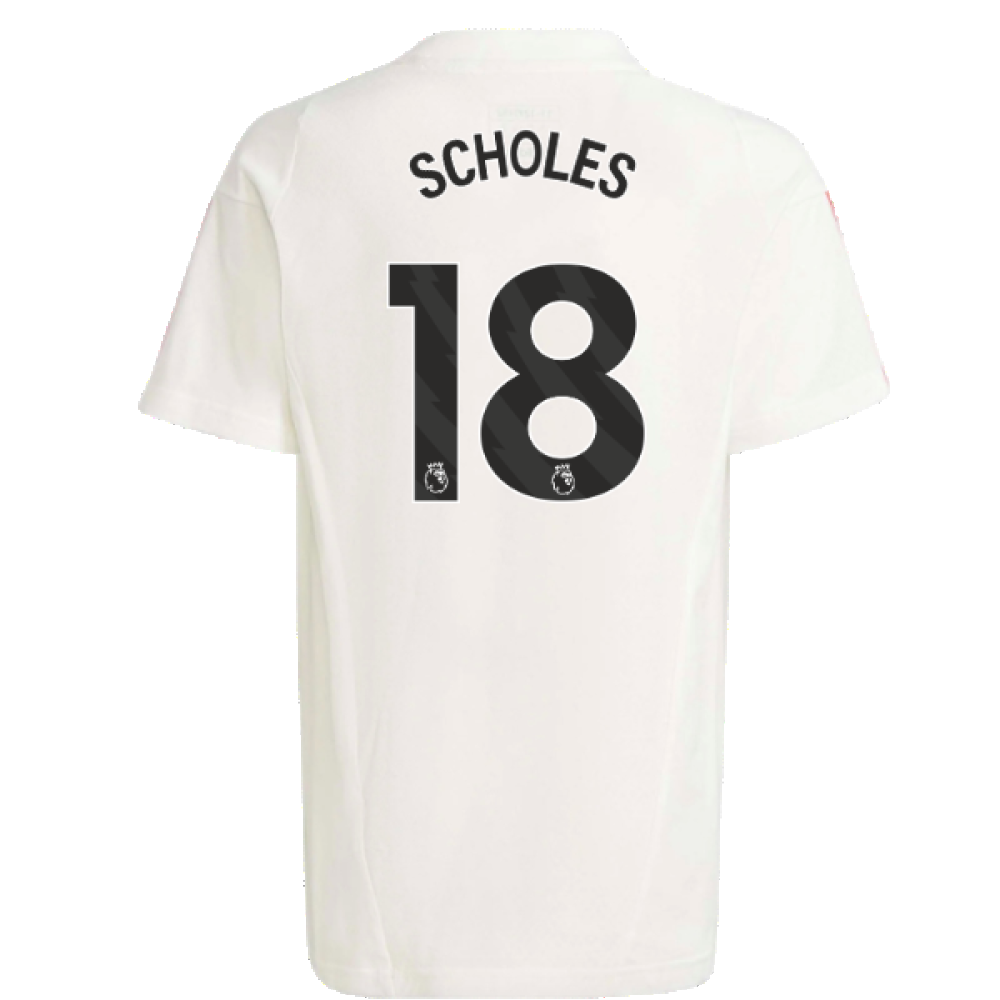 2023-2024 Man Utd Training Tee (White) - Kids (Scholes 18)