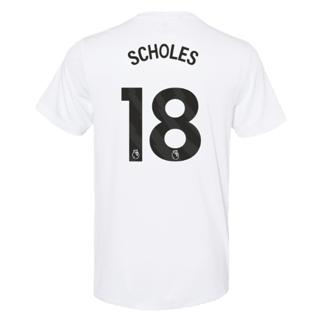 2023-2024 Man Utd Training Tee (White) (Scholes 18)