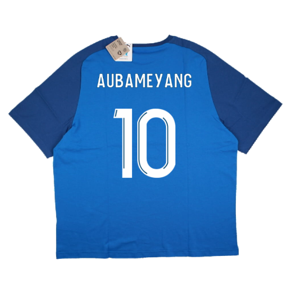 2023-2024 Marseille Casuals Tee (Blue) (Aubameyang 10)