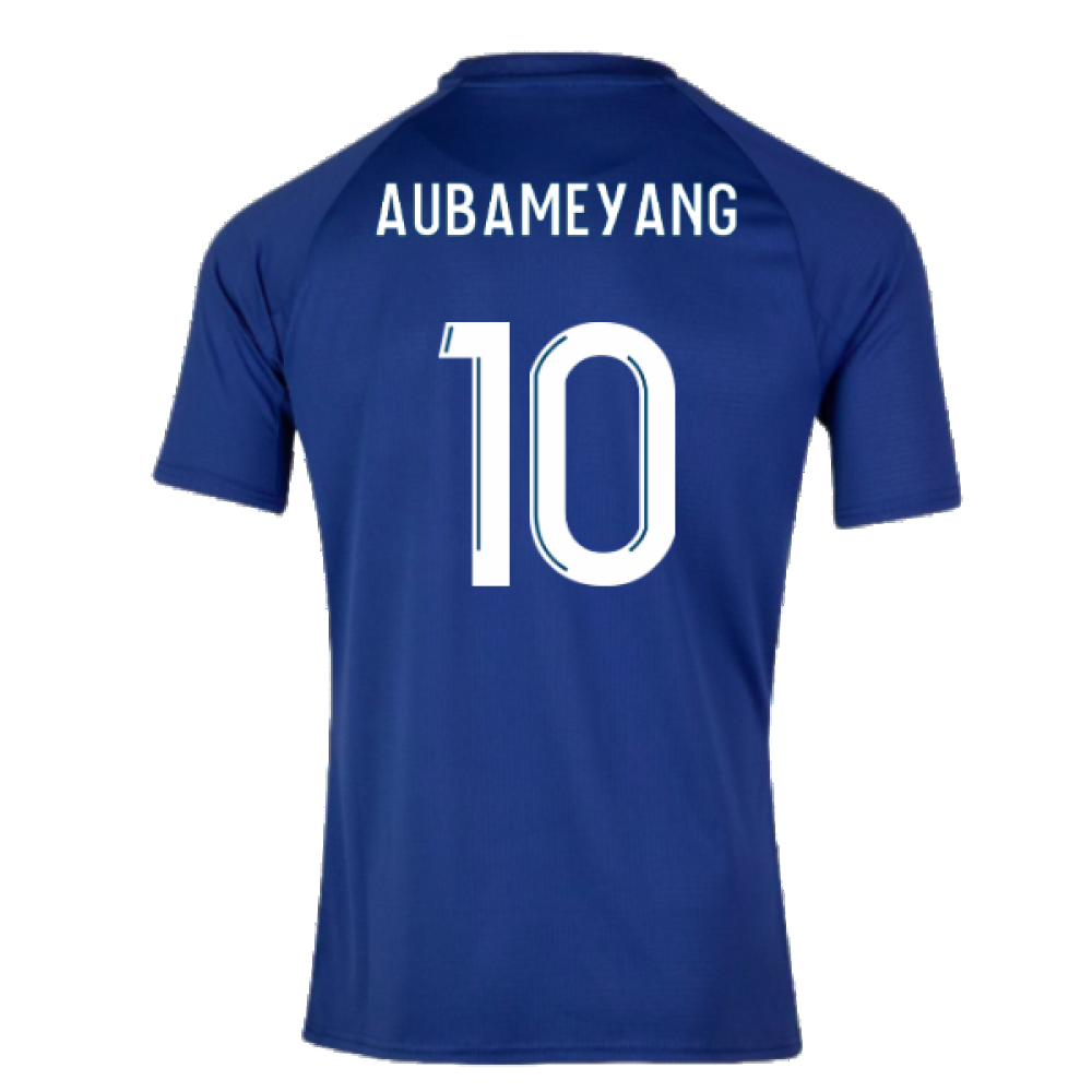 2023-2024 Marseille Pre-Match Jersey (Blue) (Aubameyang 10)