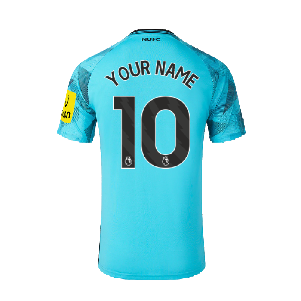 2023-2024 Newcastle Away Goalkeeper Shirt (Blue) - Kids (Your Name)