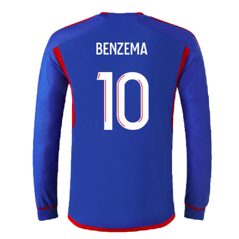 2023-2024 Olympique Lyon Long Sleeve Away Shirt (Benzema 10)