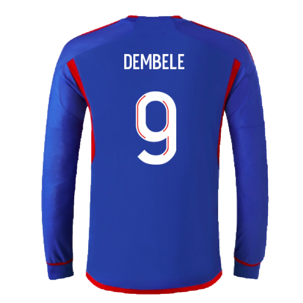 2023-2024 Olympique Lyon Long Sleeve Away Shirt (Dembele 9)