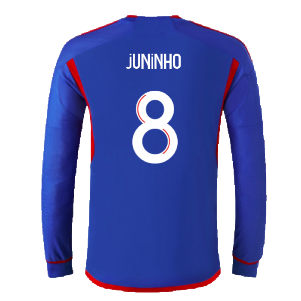 2023-2024 Olympique Lyon Long Sleeve Away Shirt (Juninho 8)