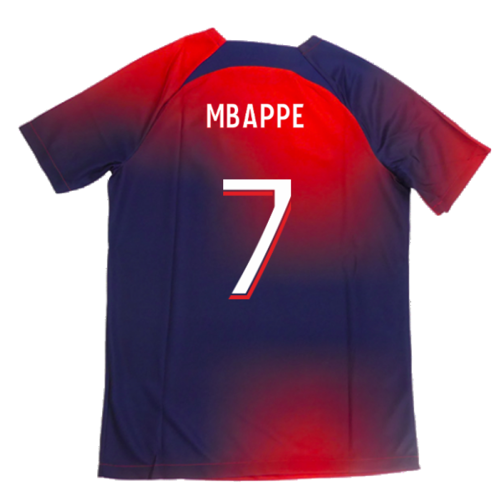 2023-2024 PSG Academy Pro Dri-FIT Pre-Match Shirt (Red) (Mbappe 7)