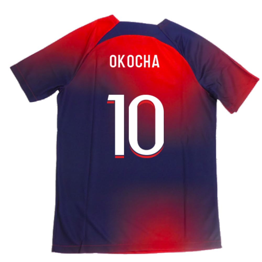 2023-2024 PSG Academy Pro Dri-FIT Pre-Match Shirt (Red) (Okocha 10)