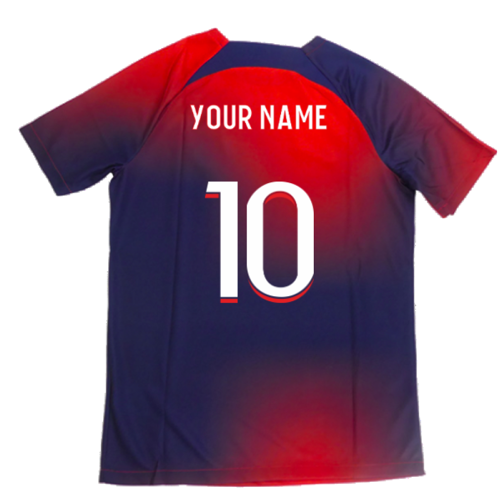 2023-2024 PSG Academy Pro Dri-FIT Pre-Match Shirt (Red) (Your Name)