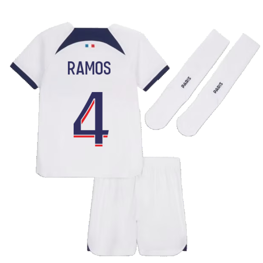 2023-2024 PSG Away Little Boys Mini Kit (Sergio Ramos 4)