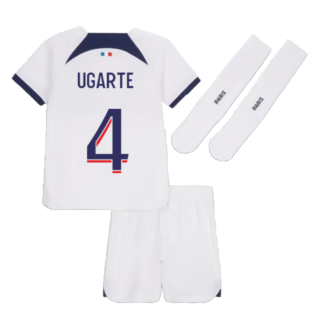 2023-2024 PSG Away Little Boys Mini Kit (Ugarte 4)