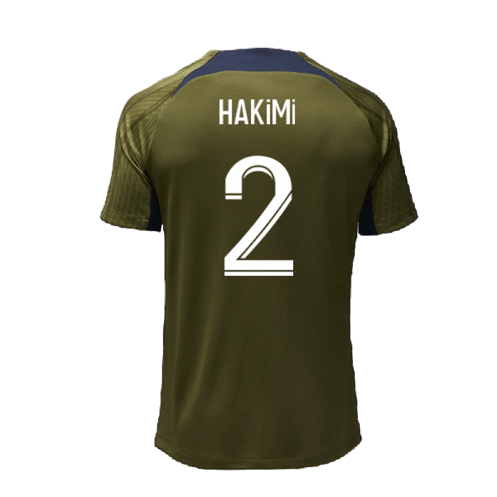 2023-2024 PSG Dri-Fit Strike Fourth Training Shirt (Green Hemp) (Hakimi 2)