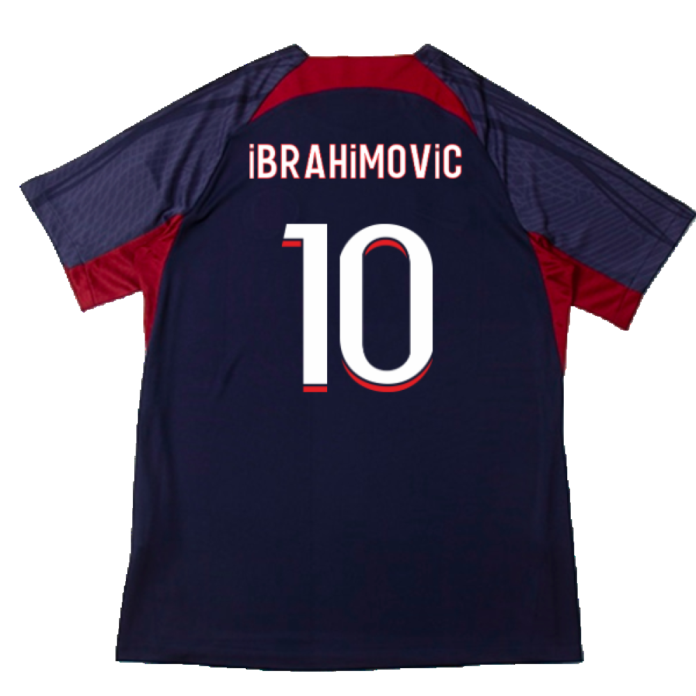 2023-2024 PSG Dri-Fit Strike Training Shirt (Navy) (Ibrahimovic 10)