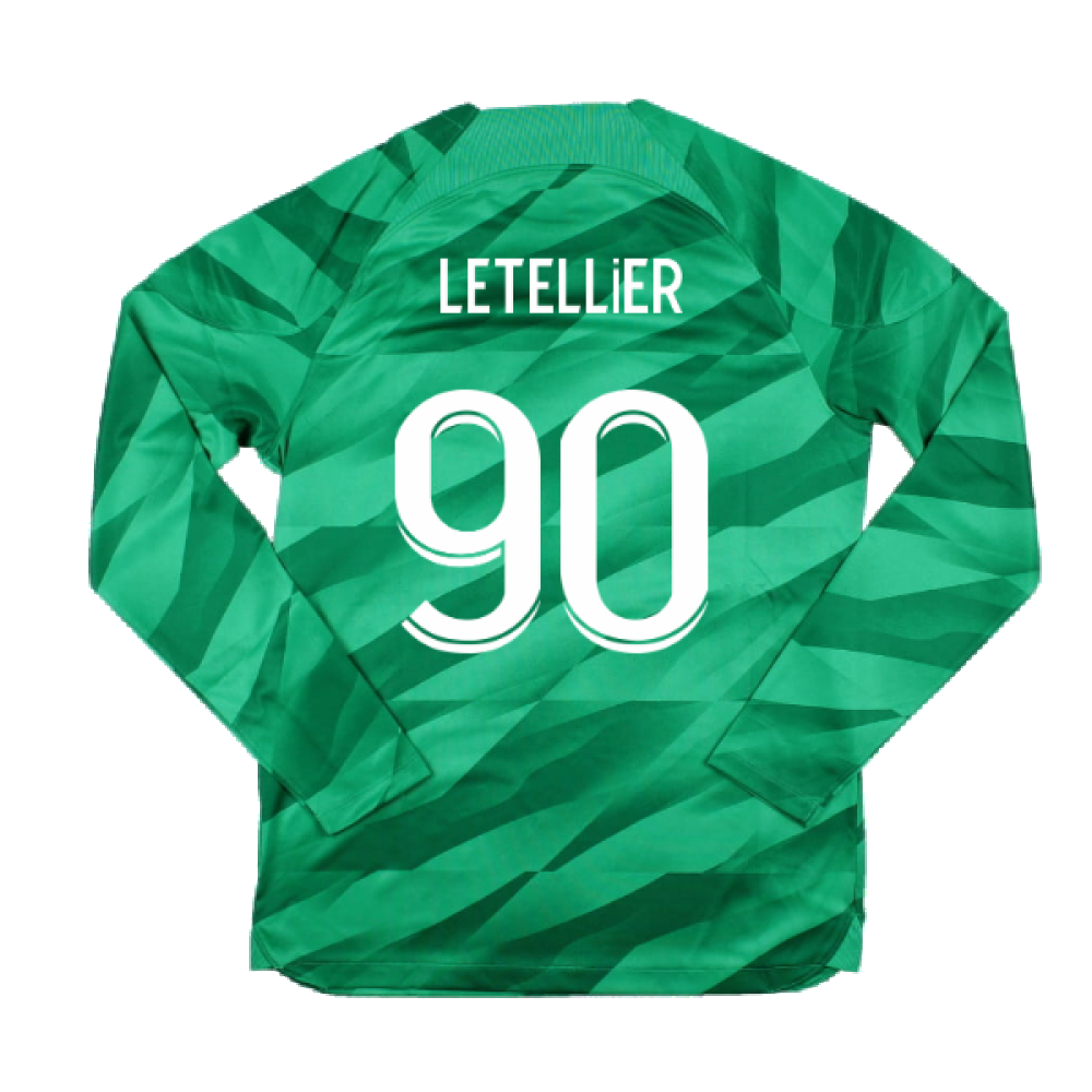 2023-2024 PSG Goalkeeper Long Sleeve Shirt (Green) (LETELLIER 90)