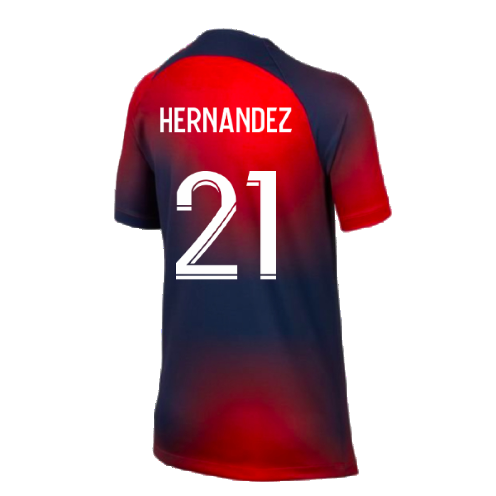 2023-2024 PSG Pre-Match Shirt (Midnight Navy) - Kids (Hernandez 21)