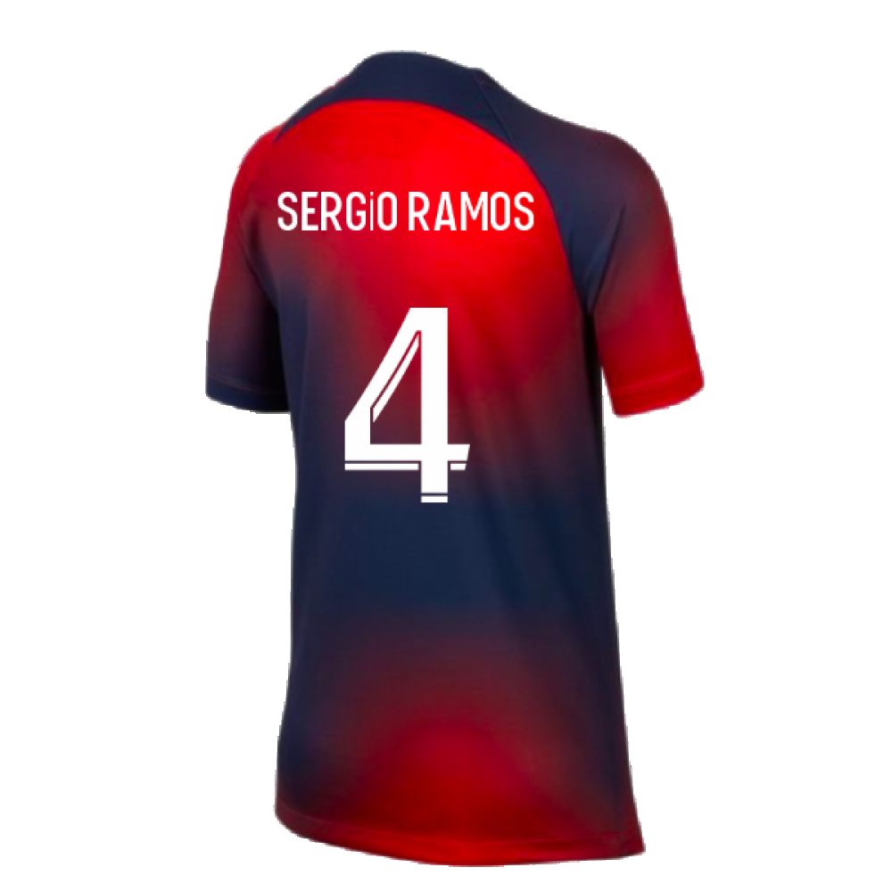 2023-2024 PSG Pre-Match Shirt (Midnight Navy) - Kids (Sergio Ramos 4)