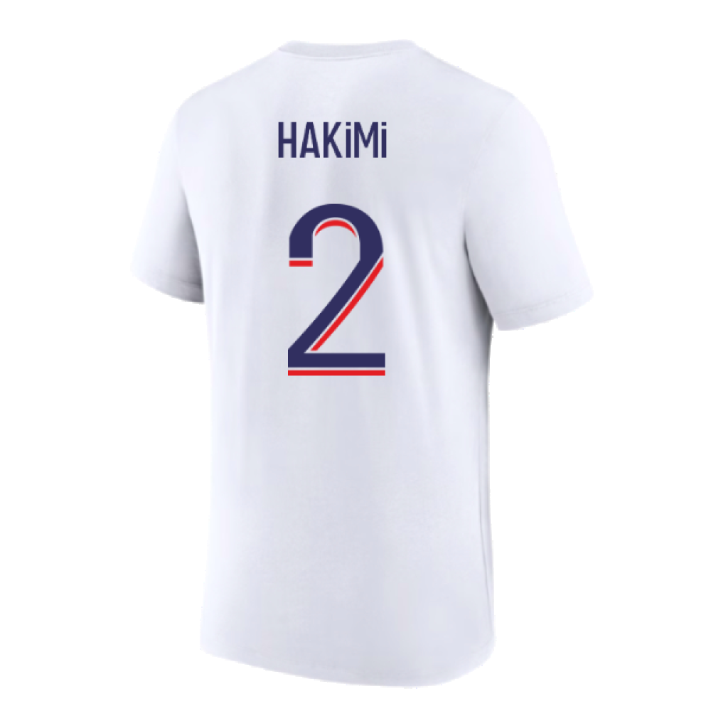 2023-2024 PSG Premium Essentials T-shirt (White) (Hakimi 2)