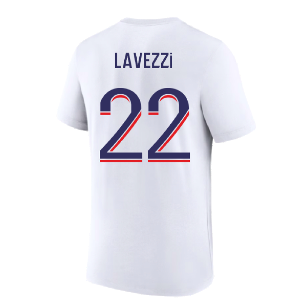 2023-2024 PSG Premium Essentials T-shirt (White) (Lavezzi 22)