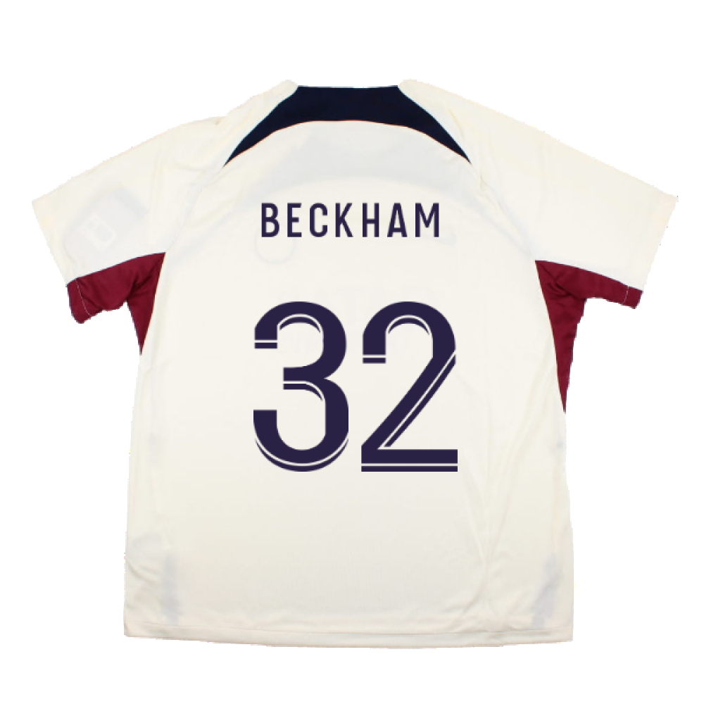 2023-2024 PSG Strike Dri-Fit Training Shirt (Cream) (Beckham 32)