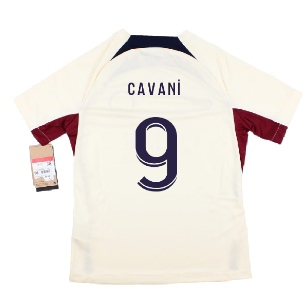 2023-2024 PSG Strike Dri-Fit Training Shirt (Cream) - Kids (Cavani 9)