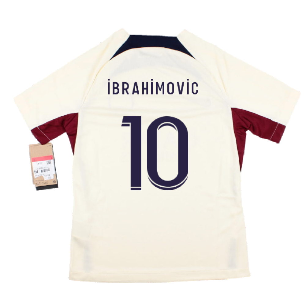 2023-2024 PSG Strike Dri-Fit Training Shirt (Cream) - Kids (Ibrahimovic 10)