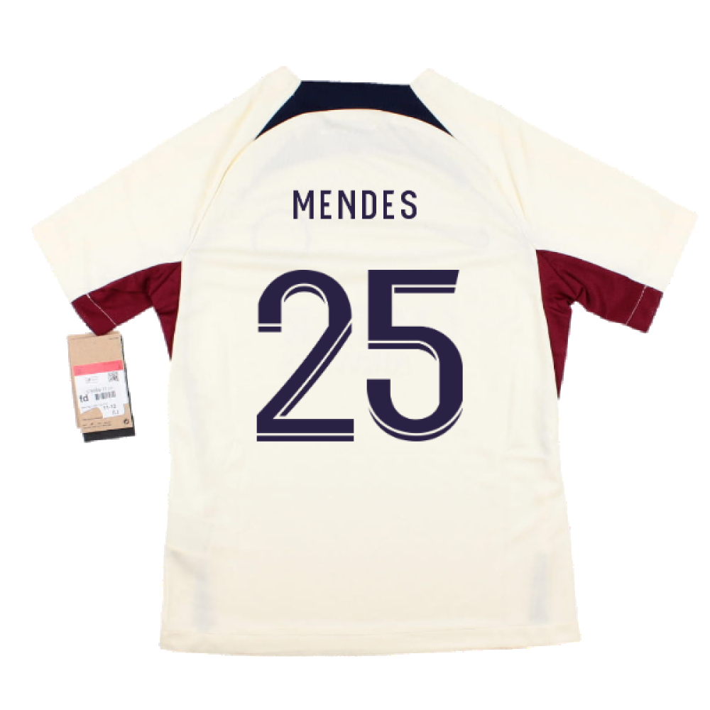 2023-2024 PSG Strike Dri-Fit Training Shirt (Cream) - Kids (N Mendes 25)