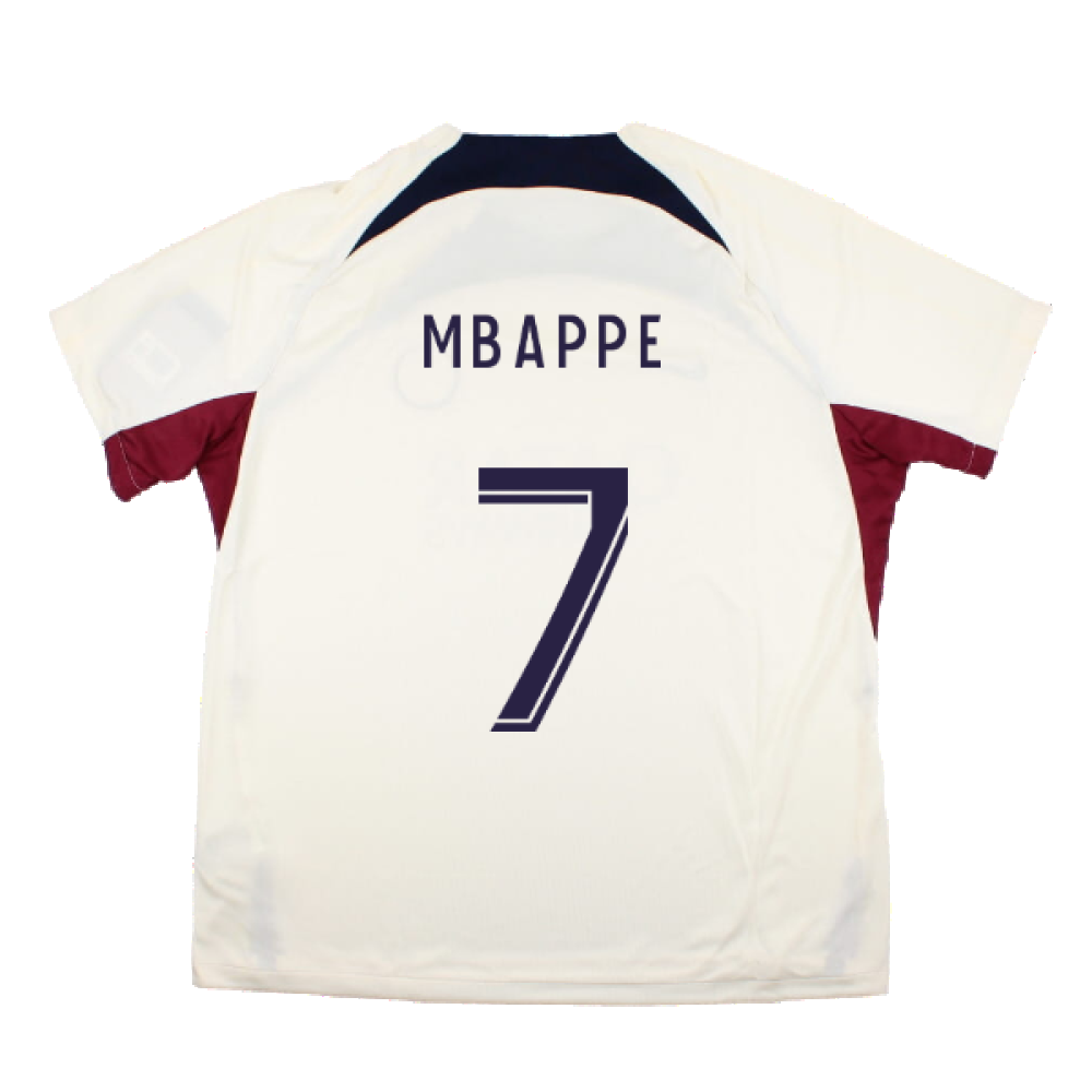 2023-2024 PSG Strike Dri-Fit Training Shirt (Cream) (Mbappe 7)