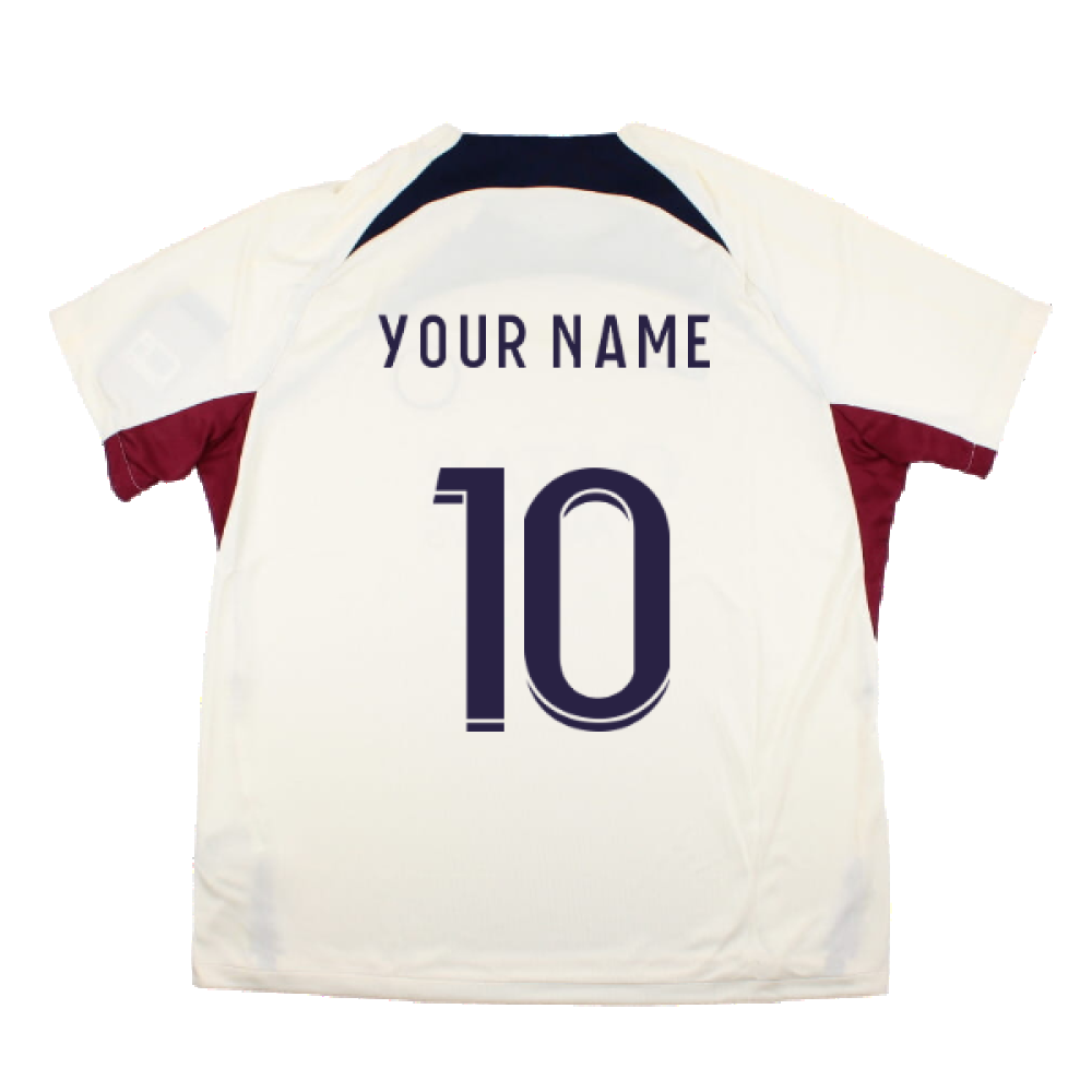 2023-2024 PSG Strike Dri-Fit Training Shirt (Cream) (Your Name)