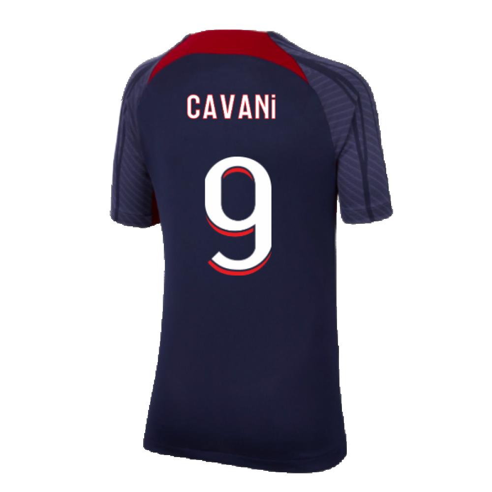 2023-2024 PSG Strike Dri-Fit Training Shirt (Navy) - Kids (Cavani 9)