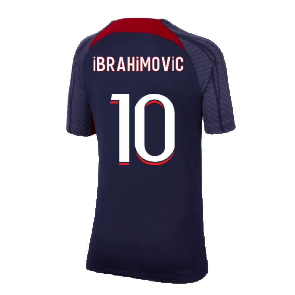 2023-2024 PSG Strike Dri-Fit Training Shirt (Navy) - Kids (Ibrahimovic 10)