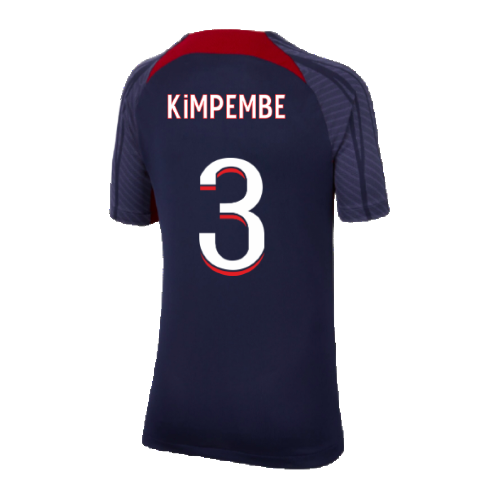 2023-2024 PSG Strike Dri-Fit Training Shirt (Navy) - Kids (Kimpembe 3)