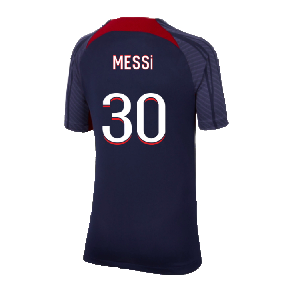 2023-2024 PSG Strike Dri-Fit Training Shirt (Navy) - Kids (Messi 30)