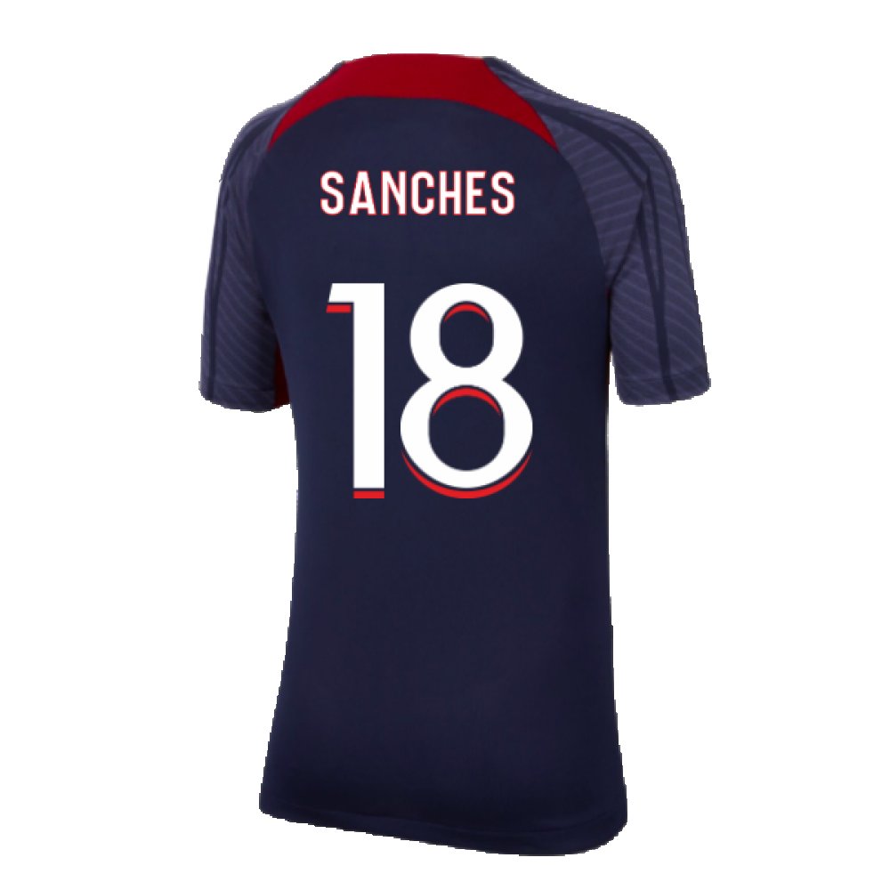 2023-2024 PSG Strike Dri-Fit Training Shirt (Navy) - Kids (R Sanches 18)