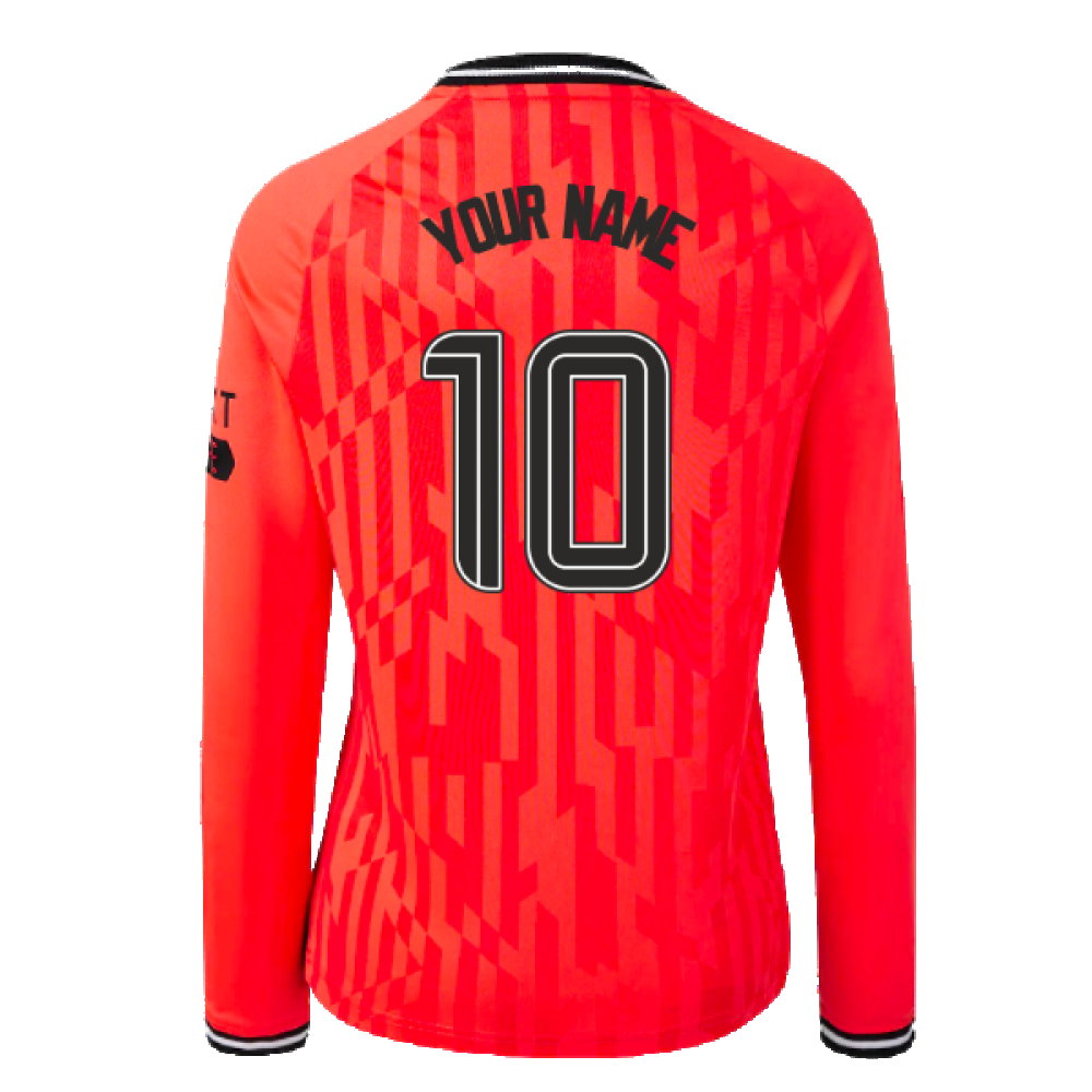 2023-2024 Rangers Away Goalkeeper LS Shirt (Hot Coral) - Kids (Your Name)