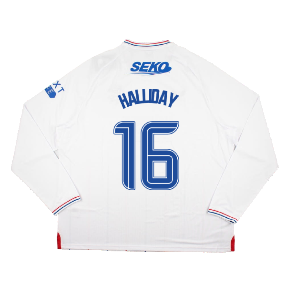 2023-2024 Rangers Long Sleeve Away Shirt (Halliday 16)