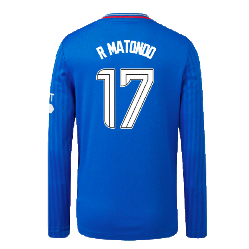 2023-2024 Rangers Long Sleeve Home Shirt (Kids) (R Matondo 17)