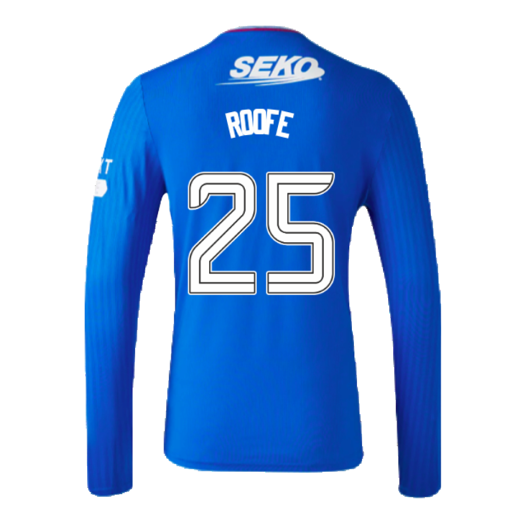 2023-2024 Rangers Long Sleeve Home Shirt (Roofe 25)