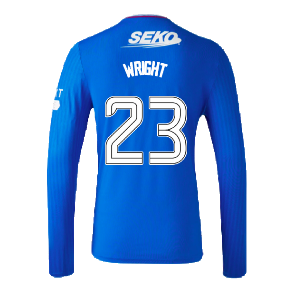 2023-2024 Rangers Long Sleeve Home Shirt (Wright 23)