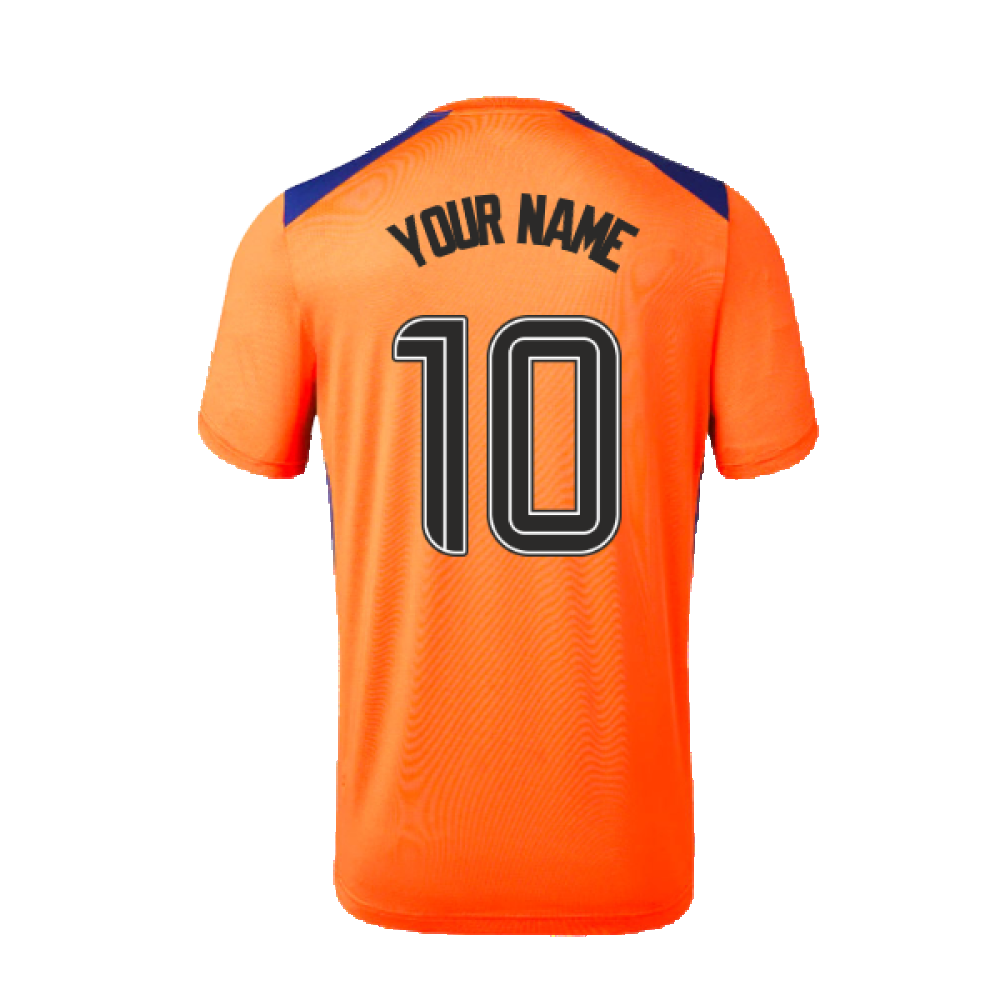 2023-2024 Rangers Players Third Match Day Tee (Orange) (Your Name)