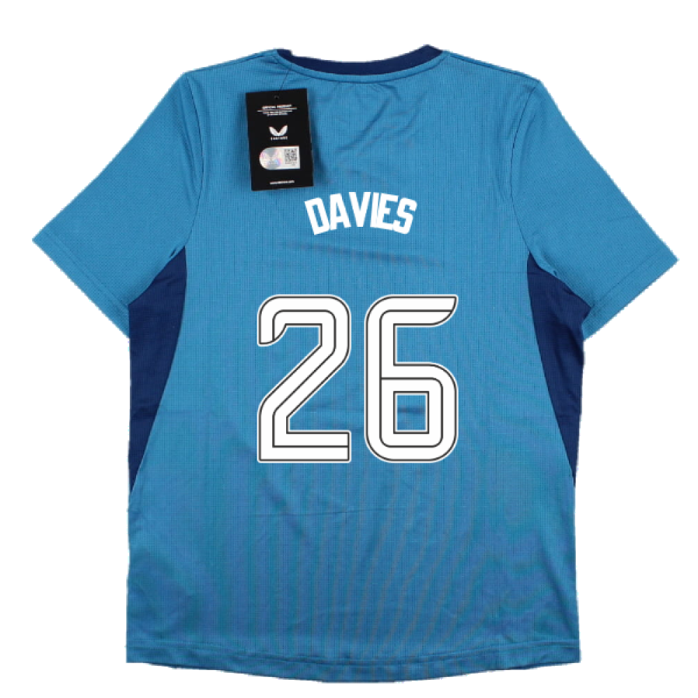 2023-2024 Rangers Players Training Tee (Deep Water) - Kids (Davies 26)