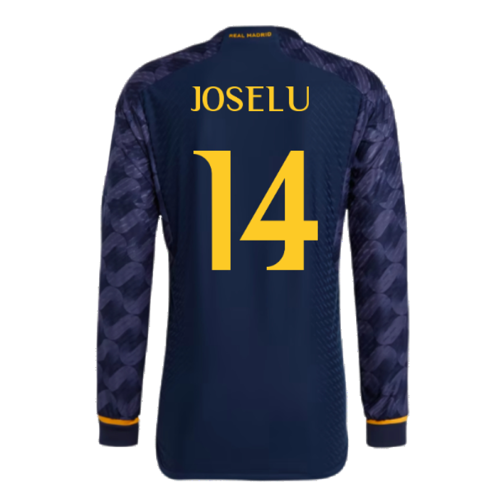 2023-2024 Real Madrid Authentic Long Sleeve Away Shirt (Joselu 14)