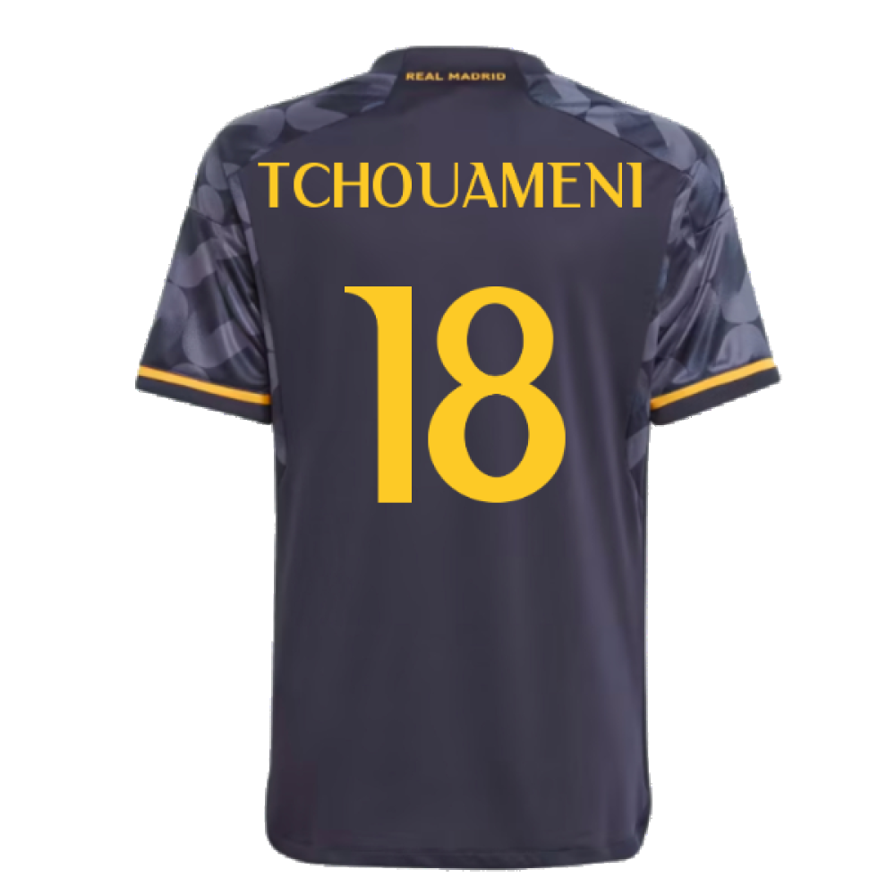 2023-2024 Real Madrid Away Youth Kit (Tchouameni 18)